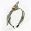 Angel Shushu Smile Embroidered Striped Hair Band Yellow Headband Athletic Hairband Hair Pin