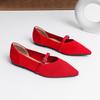 Women Mary Jane Shoes Pointed Toe 2026 Spring Shallow Cross Strap Women Dress Shoes Breathable Knitted Mid-heel Shoes Ladies
