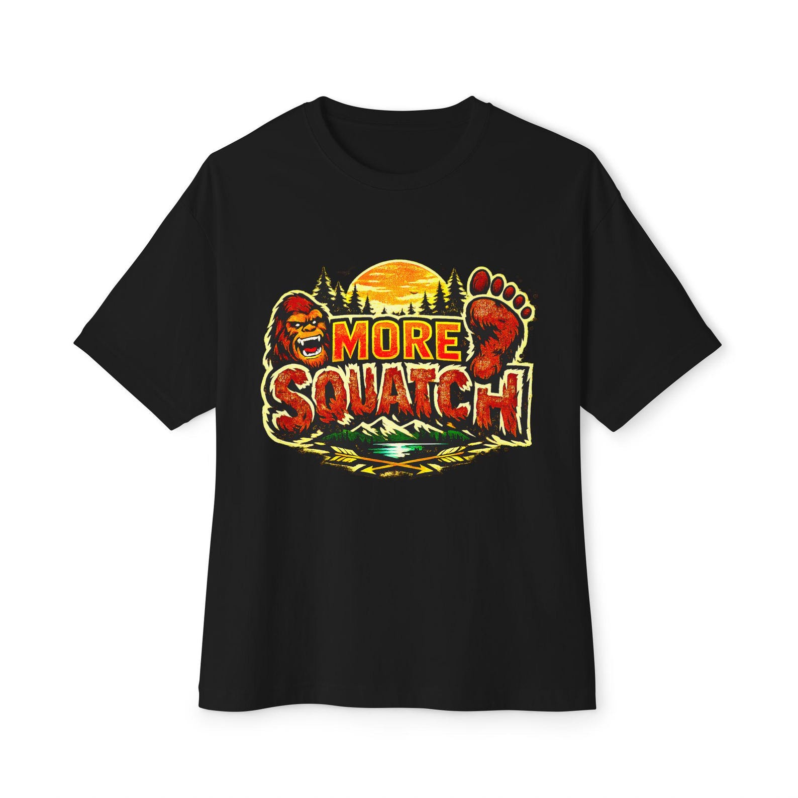 More Squatch Bigfoot Tee,Sasquatch Forest Design XL