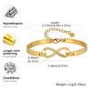 Luxury Zircon Endless Love Infinity Symbol Bracelet for Women, Stainless Steel Adjustable Bangle, Fashion Party Jewelry Gifts