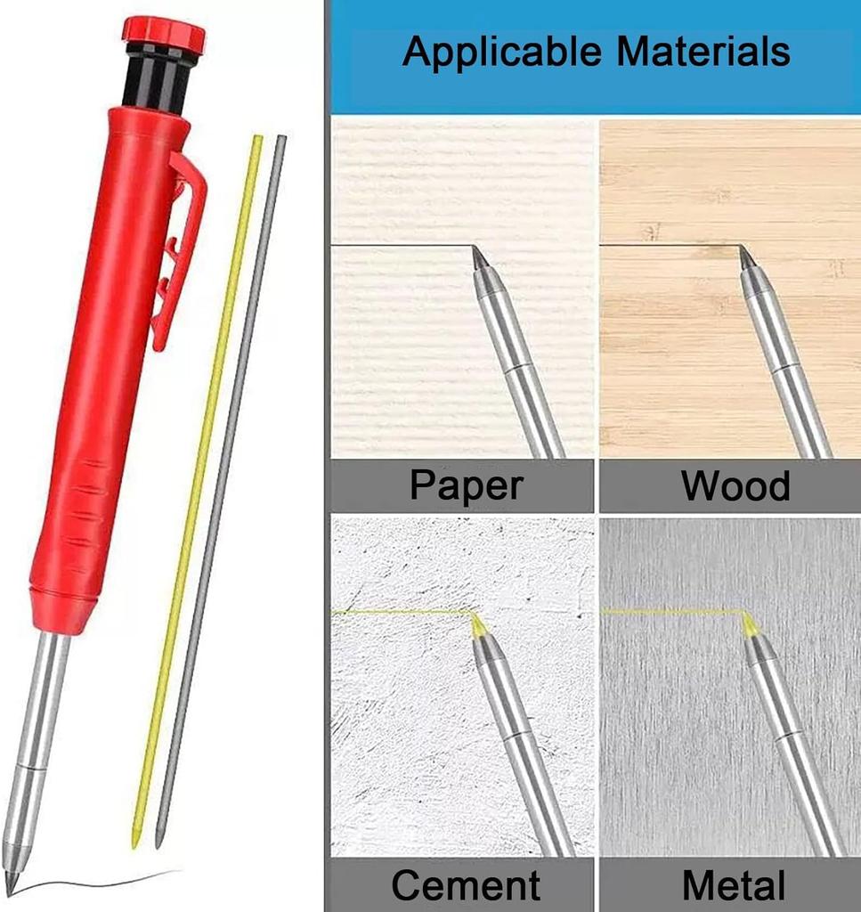 BetterJonny Architectural Mechanical Pencils with 36 Refills in 3 Ink and 3 Protective Marking Tool for and Marking and Yellow 3-Pack Carpenter's