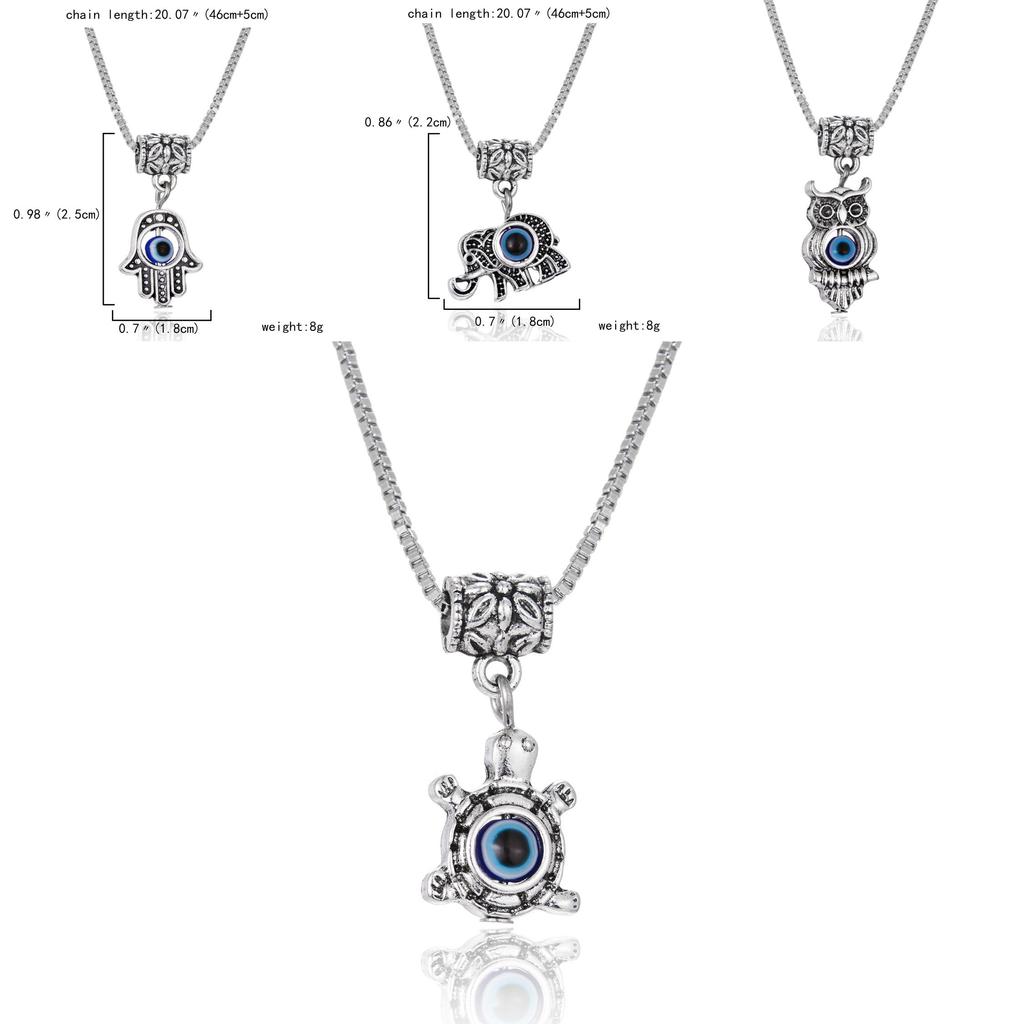 Butterfly And Elephant Alloy Pendant Chain With Blue Eyes For Trendy Fashion