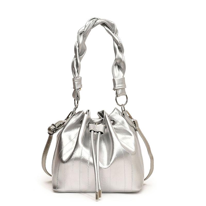 Pu Bucket Bag, Fashion Shoulder Bag, Simple Texture, Handbag, Niche Versatile, Study Shoulder Bag, Commuter Bag