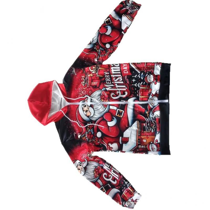Christmas Zip Up Hoodie Santa Print Graphic Sweatshirt Teens Women Casual Daily Wear