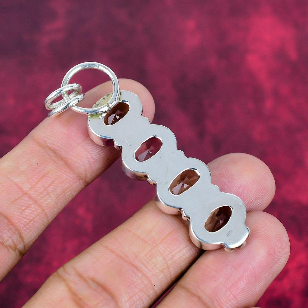 Morganitt anheng, Håndlaget edelsten 925 solid sterlingsølv anheng antikke smykker, for forlovelsesgave