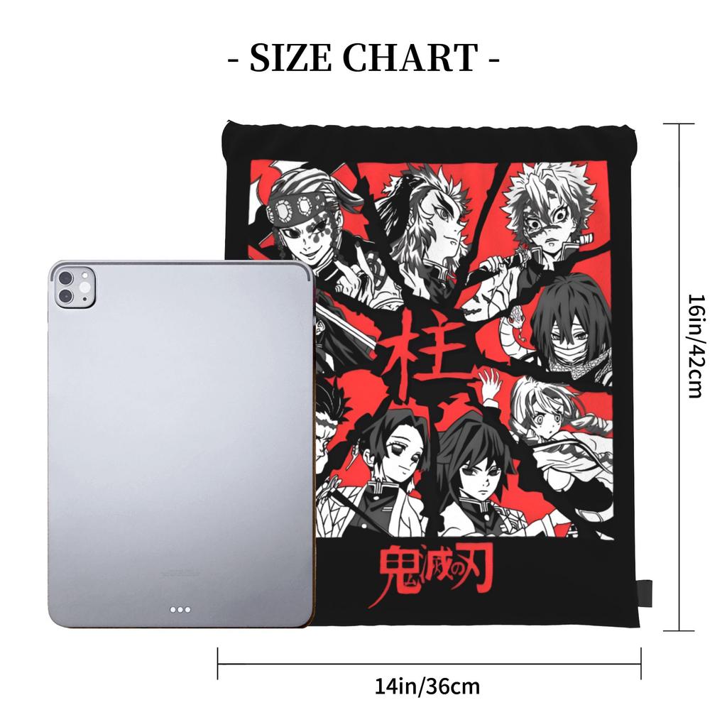 Custom Demon Slayers Drawstring Bag Women Men Portable Sports Gym Sackpack Manga Shopping Storage Backpacks