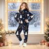 Children's Hooded Sweatshirt Set with Christmas Print for Boys and Girls