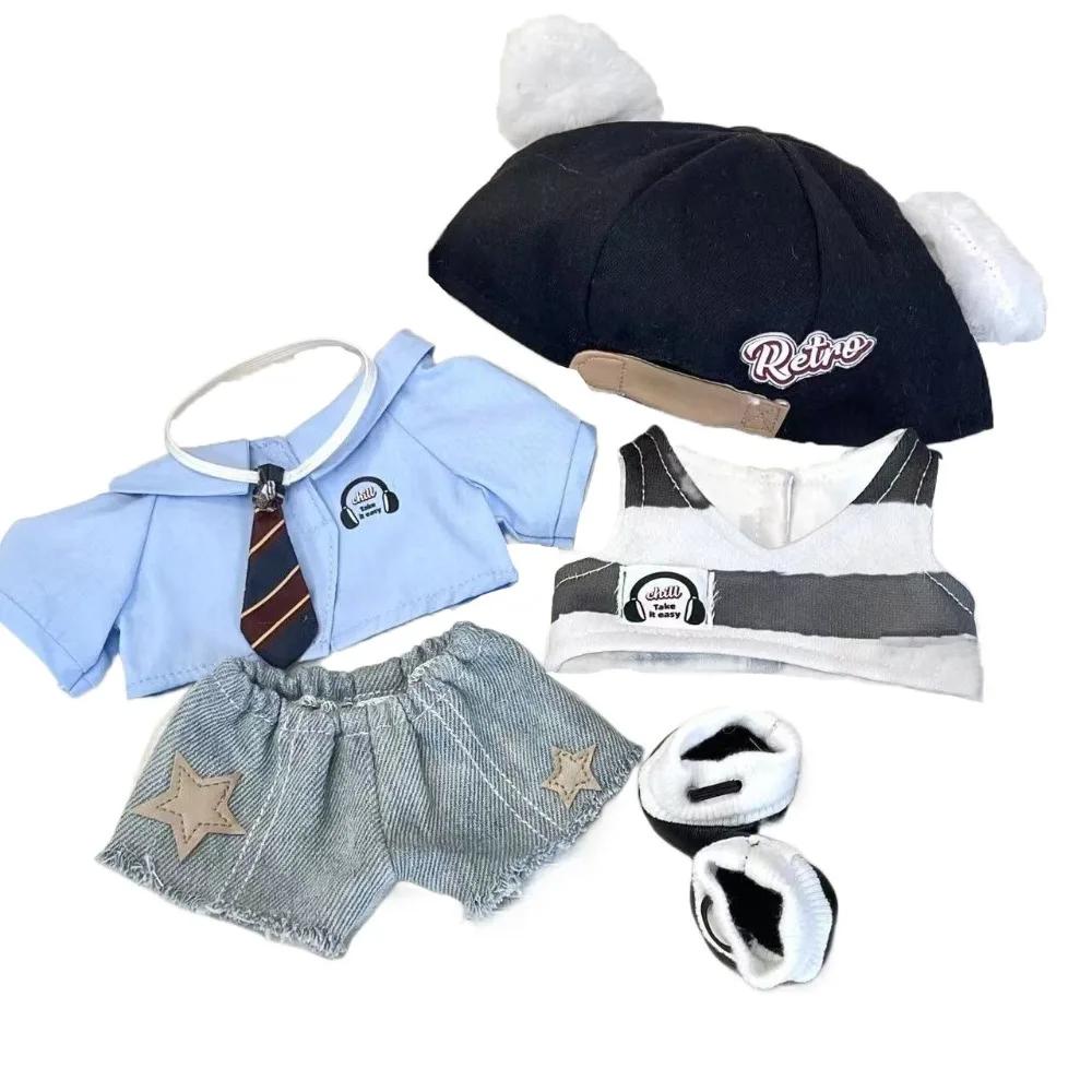 College Uniform 20Cm Cotton Doll Clothes Coat Jackets Idol Doll Clothes Cool Sport Plush Doll Clothes Doll Accessories