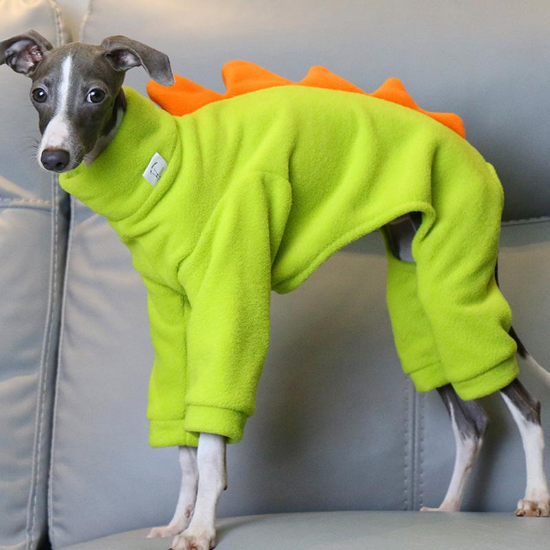 Dinosaurier Hundekleidung Herbst Winter Dicke Fleecekleidung Italienischer Kleiner Lingbit Vierbeiniger Hundekleidung Halloween Weihnachtsgeschenk