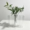 Vase en Verre Transparent Sablé Double Paroi Minimaliste Nordique pour Fleurs Fraîches et Plantes Vertes