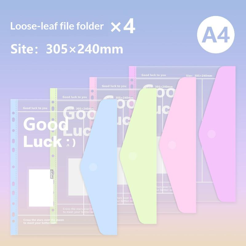 1/4/5Pcs A4 File Folder Transparent Detachable Data Book Students Stationery Office Storage Booklet School Office
