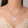 My Shape Flower of Life Star of David Pendant Necklace for Women Men Je Six-pointed Star Charm Chain Stainless Steel Jewelry