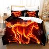 Ice And Fire Riding Horse Duvet Cover Set King SizeFlame Horsing Bedding SetWestern Cowboy Exotic Farmhouse Comforter Cover