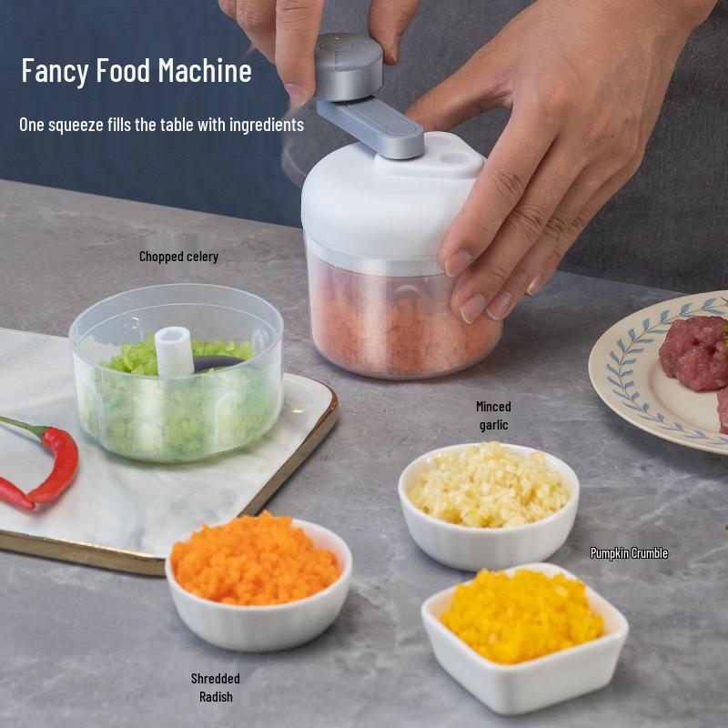 Three-Speed Hand-Cranked Garlic Mincer and Masher: Multi-Function Kitchen Chopper