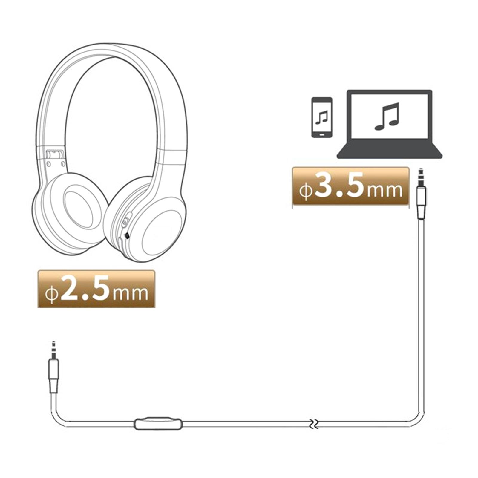 

Portable Headphones Cable Music Cord Line for QC45 Gamings Headsets Earphones Access серый