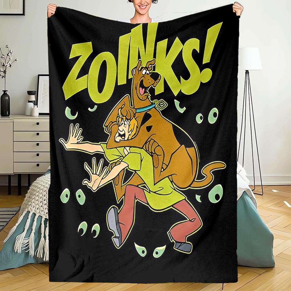Scooby-Doo Theme Printed Blanket - Perfect for Couch, Bed, Travel & Outdoor Use | Machine Washable, Cozy & Durable.