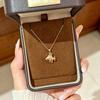 Fashion Goldfish Pendant Titanium Steel Necklace Women Delicate Zircon Clavicle Chain