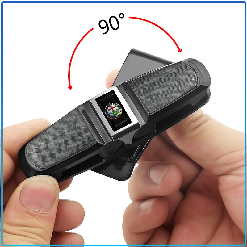 1pcs Car Sun Visor Glasses Box Universal Sunglasses Clip Card For Alfa Romeo 147 159 156 Giulietta Giulia Mito Spider Alpha Nheadrest