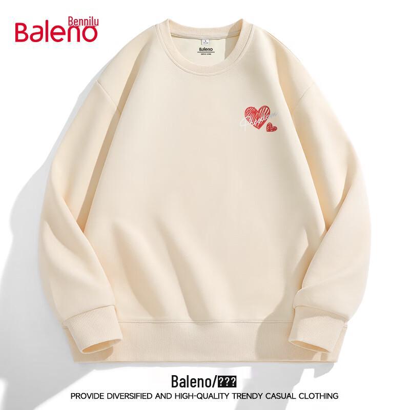 Baleno Unisex Round Neck Knit Sweatshirt with Heart & Letter Print