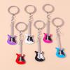 Creative Metal Guitar Key Chain Mini Musical Instruments Key Ring Pendants for Women Girls Handbag Charms DIY Jewelry Gift