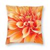 Dahlia In Orange Square Pillowcase Polyester Linen Velvet Printed Zip Decorative Throw Pillow Case Home Cushion Case