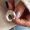 S925 Sterling Silver Pink Zircon Open Ring for Women – High-End, Light Luxury, Stackable Versatile Design for Index Finger.