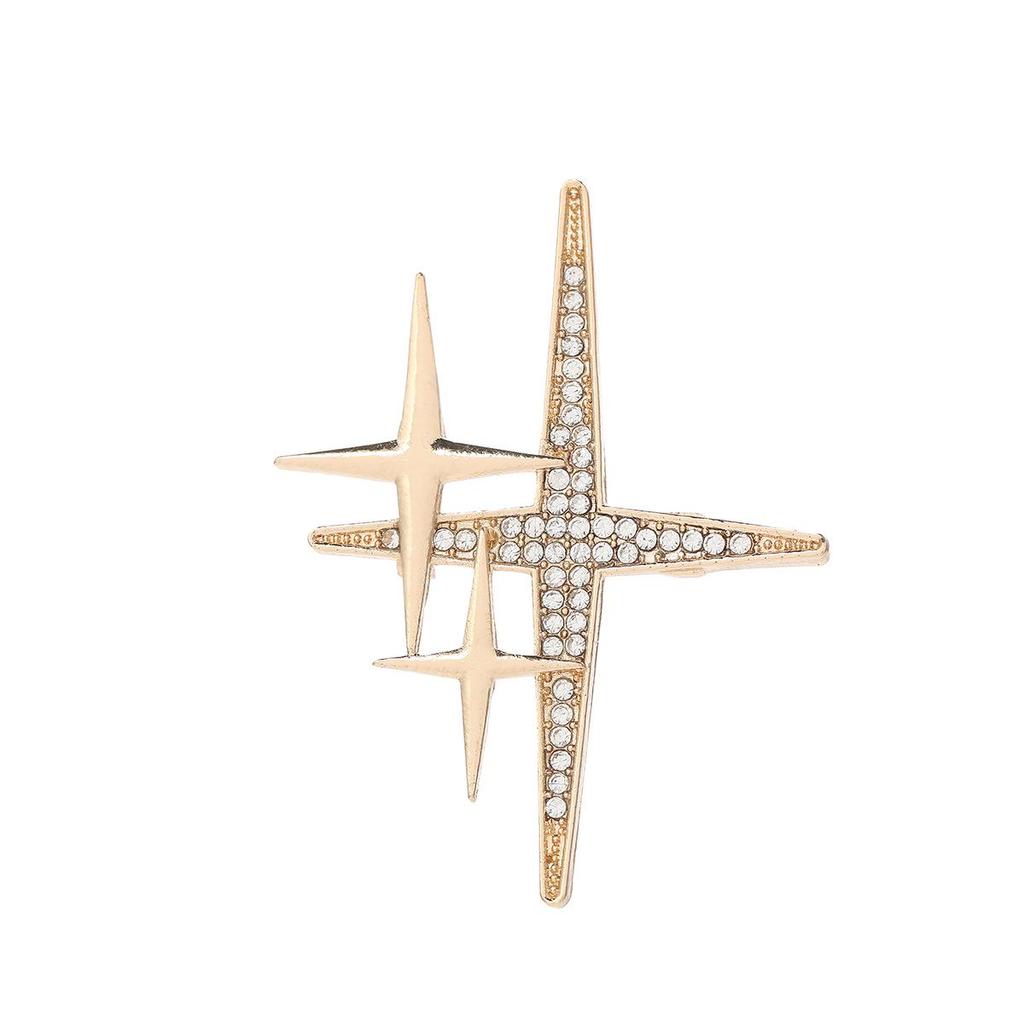 Rhinestone Star Brooch - Women's Suit Jacket Accessory, Korean Style, Light Luxury Fashion