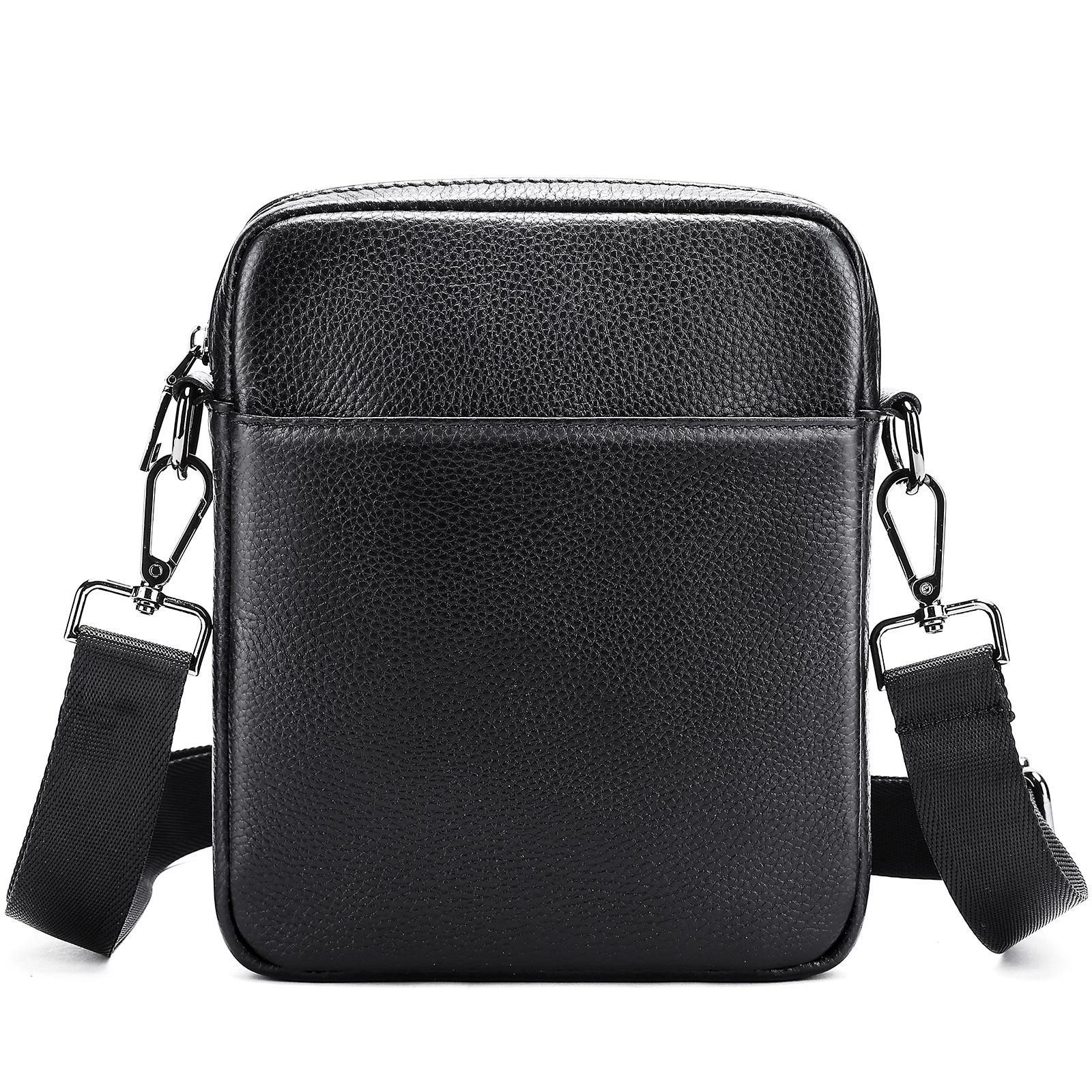 

Винтажная мужская сумка через плечо из коровьей кожи, маленькая сумка через плечо Tide Leisure чёрный