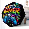 Gamer, Controller Automatic Folding Umbrella  8 Ribs, Durable Iron Frame, Bright Color Pattern Compact Travel Umbrella, Suitable for Outdoor