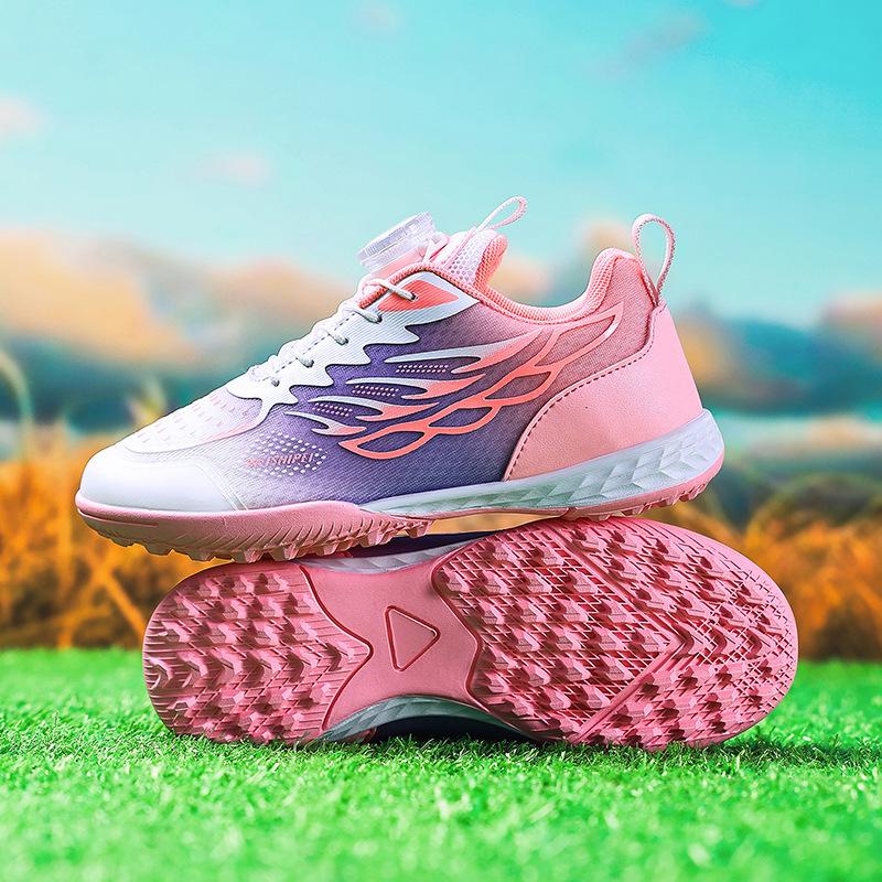 New Kids Swivel Buckle Soccer Boots Boys Girls TF Broken Nails Training Competition Sneakers for Primary and Secondary School Students