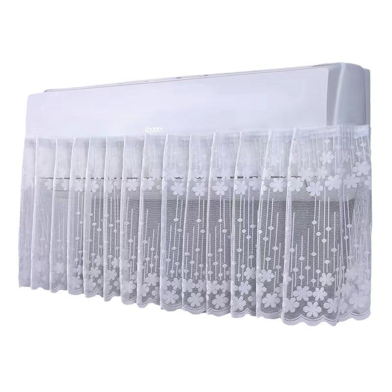 Boho Air Conditioner Wind Shield Curtain, Magic Tape Anti-Straight Blow Lace Cover, Removable No Need To Take When Running AC for Home Maternity Use