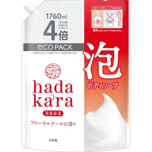 

hadakara body soap foam type refill floral bouquet large capacity 1760ml