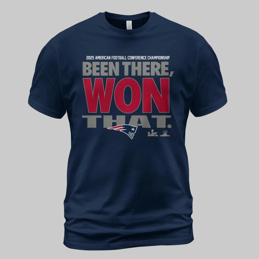 

NE Patriot 2025 AFC Champions Been There Won That Navy TShirt Unisex S-5XL Unisex T-Shirt XXXL