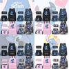 Stylish Black Stitch Backpack Set With Versatile Shoulder Bag And Pencil Case For School