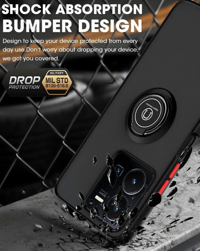 Shockproof Armor Matte Case For Motorola E20 G PLAY Stylus ACE Pure 2021 2022 2023 2024 5G 4G  Magnetic Holder Ring Stand Cover