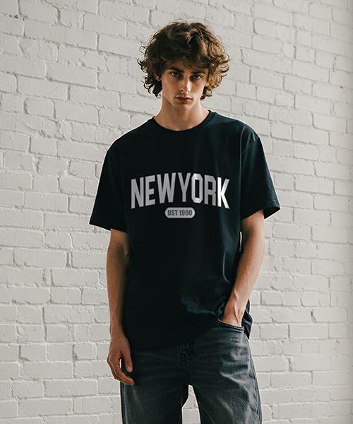 CRISCELO New York Old School T-Shirt Wt_Black 20S Oversized Fit