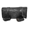 Sacoche à outils ronde cuir pour Moto Custom Retro Scrambler LR3 noir