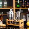 13-Piece Stainless Steel Cocktail Shaker Set with Stylish Bamboo Stand Complete Bar Tools Kit for Cocktail Mixing