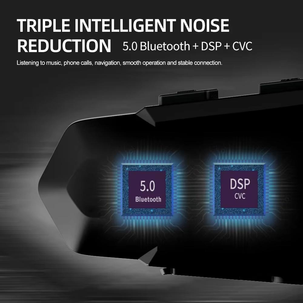 Bluetooth Hodetelefon Motorsykkelhjelm Intercom Headset 1000M For 2 Førere Intercomunicador Moto Trådløs Interfon Håndfri Anrop