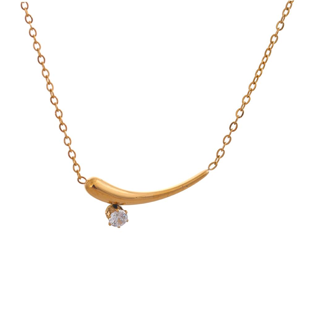 

Yhpup Stylish Minimalist Stainless Steel Zircon Chic Collar Necklace for Women 18K Gold Color PVD Plated High Quality Jewelry