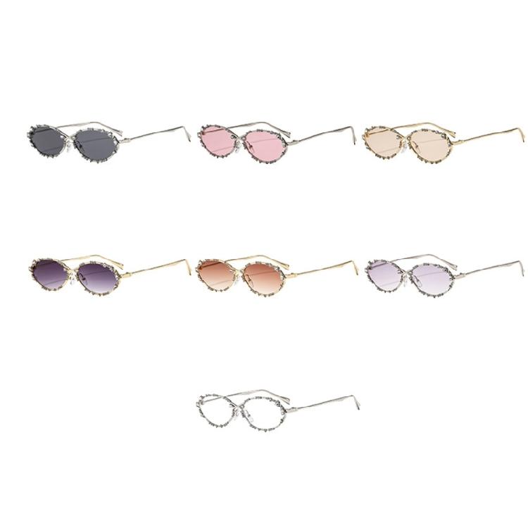 Trendy Elegant Sunglasses Crystal Embellished Metal Frame Polarized Lens Lightweight Design For Birthday Girl