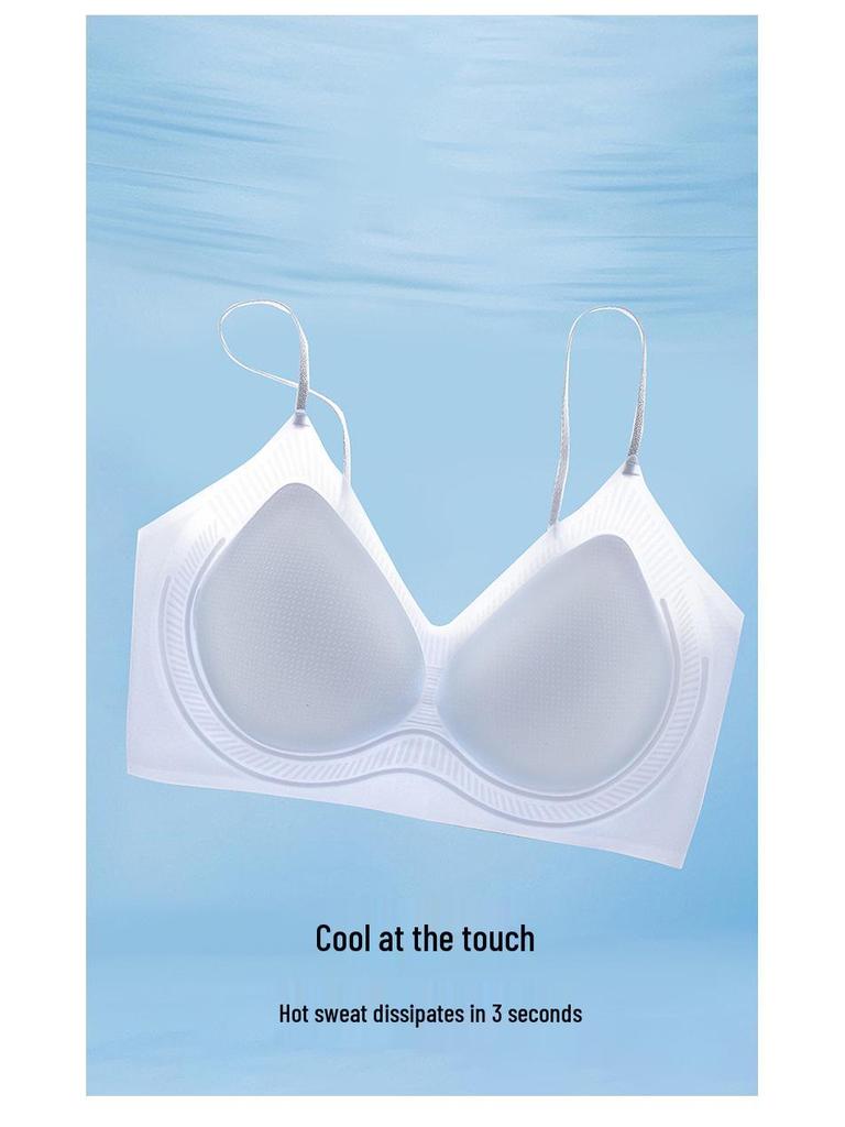 Kräuter-Kamelie Cool Summer Nahtloser Spaghetti-Träger-BH für Damen