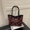 Today's New Popular Tote Bag, New Cherry Print Cute Versatile Portable Shoulder Bag