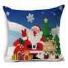 Santa Claus Cartoon Christmas Cushion Covers Reindeer Christmas Trees Linen Pillow Cover Decorative Sofa Couch Throw Pillows