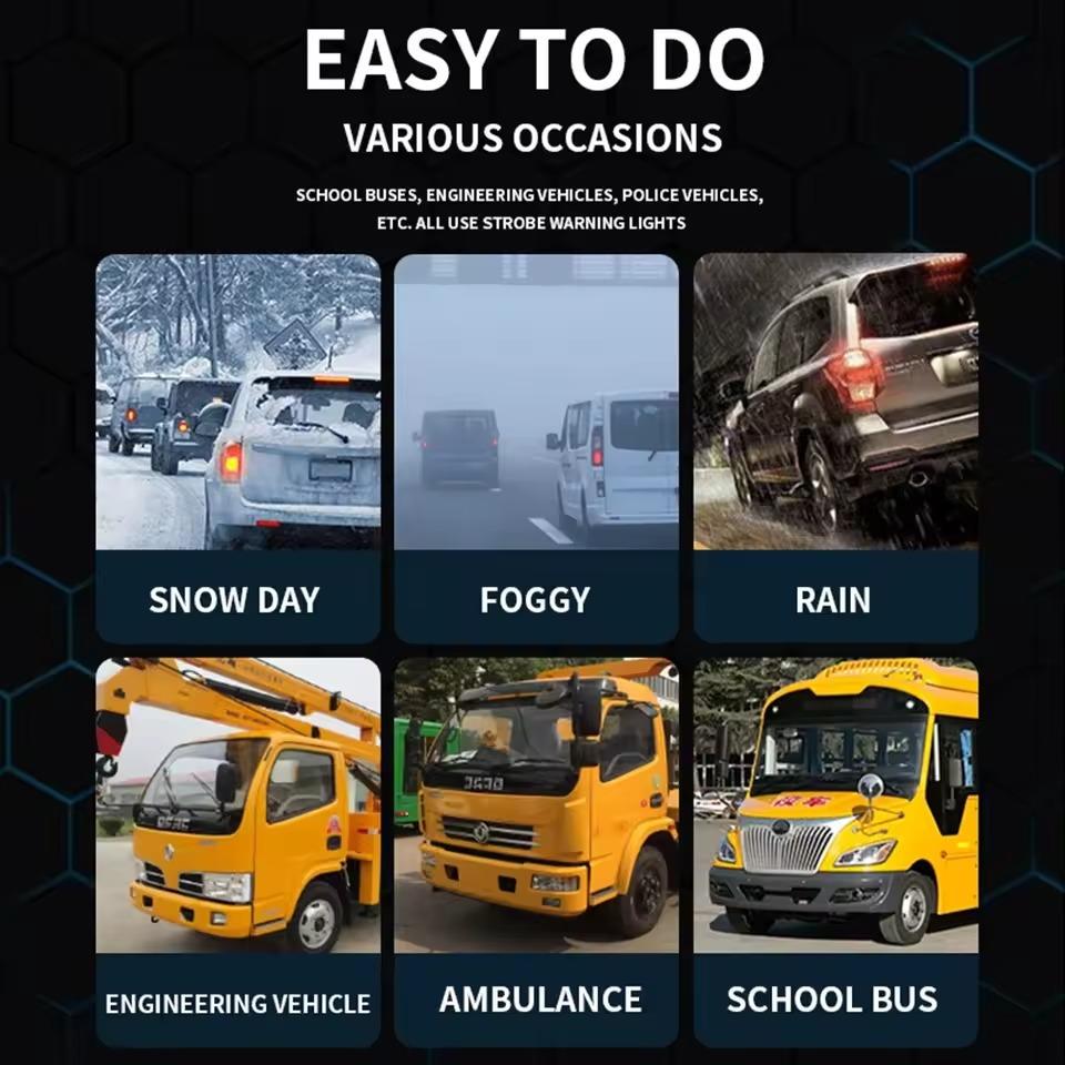 4LED One Drag Two Strobe Middle Net Warning Light 8LED Strobe Lamp One Drag Two Long Bumper Light Opening