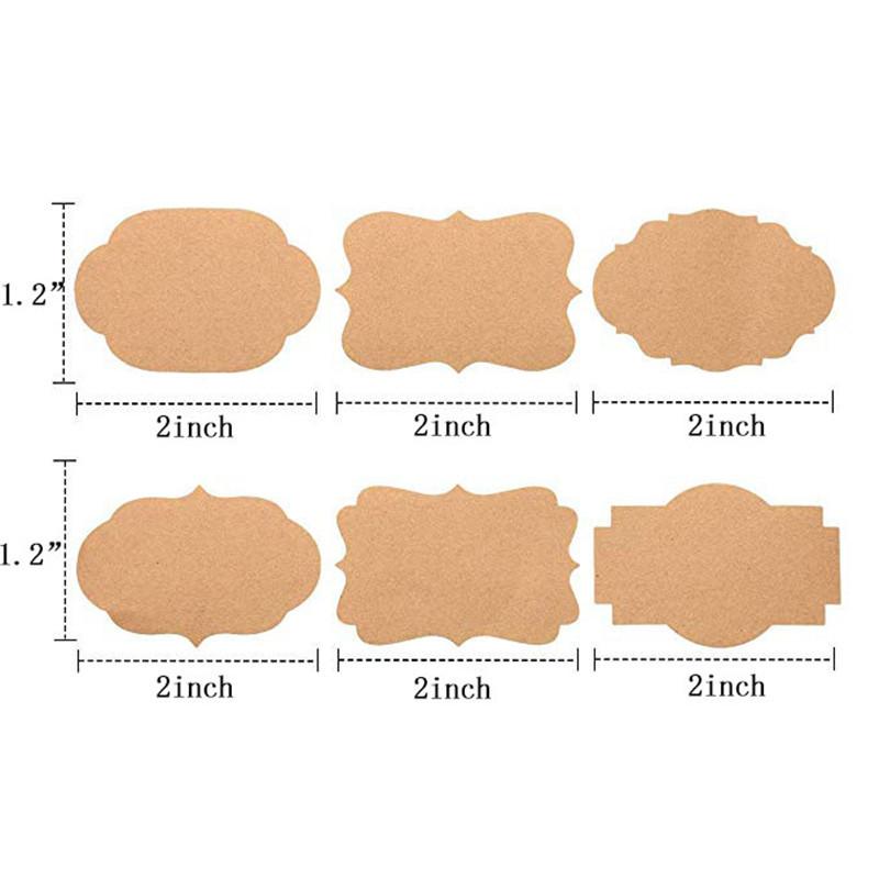 250 Piece Natural Kraft Paper Stickers 2 Types Blank Writable Seal Labels Mason Jar Glass Bottle Cake Baking Stationery Sticker