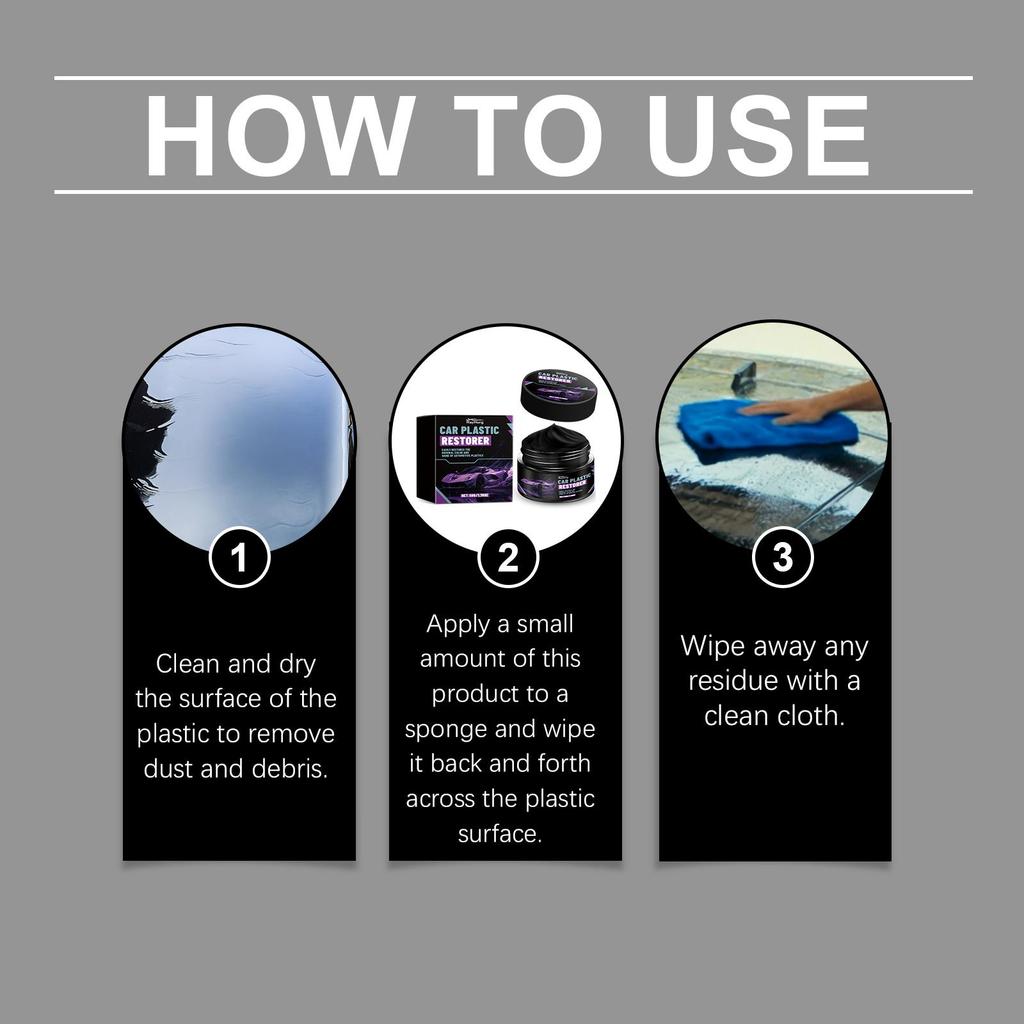 Automotive Plastic Shine Care Paste, Interior Dashboard Polishing and Maintenance Cleaner for Removing Stains and Residues