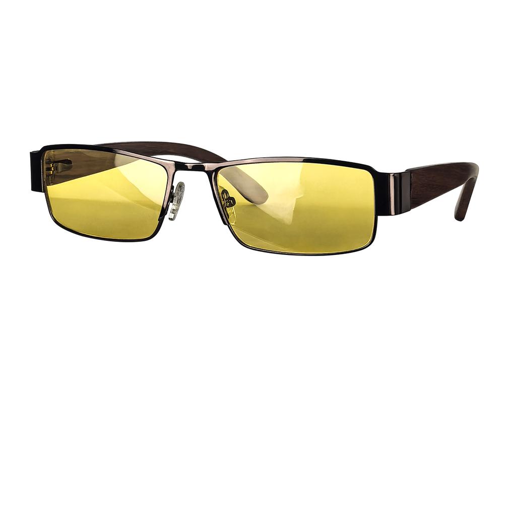 SHINU anti blue light lenses yellow driving glasses sleep glasses red lens orange gamging lens with wood leg frame
