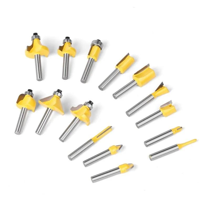 

Набор из 15 шт. Фрезы для фрезерования с хвостовиком 1/4 - Набор фрез из карбида вольфрама 1/4 - Инструменты для обустройства дома Фрезы для деревообработки 15pcs bagging