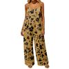 Women Casual Loose Fit Jumpsuit Sleeveless Vintage Style Overalls Wide Leg Pocket Design Adjustable Straps Backless One Piece